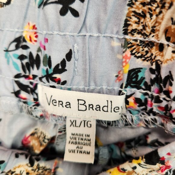 Vera Bradley Blue Hedgehog Pajama Shorts Set Women's XL Short Sleeve Button Up - Picture 13 of 14